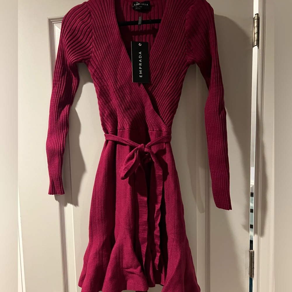 Pink sweater dress